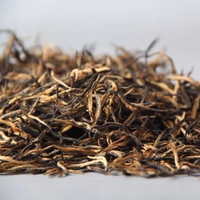 Vente en gros de thé noir Dianhong Gongfu de Yunnan Fengqing, à tige unique, aiguille dorée, bande droite, soie dorée, doux et parfumé