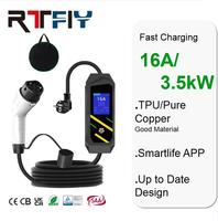 Nouvelle conception, chargeur de véhicule électrique portable 16A, 3,5 kW, type 2, chargeur rapide pour véhicule électrique, câble TPU, protection RCD, IP65 en cas de forte pluie