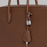 Porte-documents de luxe en cuir pleine fleur grainé avec logo personnalisé, sac à main rigide classique et élégant pour homme, sacoche d'ordinateur portable professionnelle pour hommes
