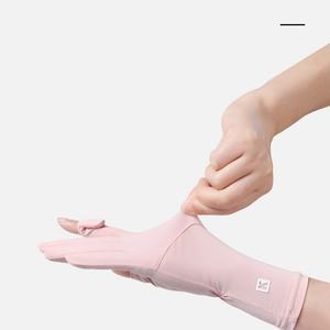Gants d'été mi-longs en soie glacée pour femmes, personnalisables, vente en gros directe usine, sans fermeture, fabriqués au Jiangxi, anti-UV 7A, pour l'extérieur - Product Image 2