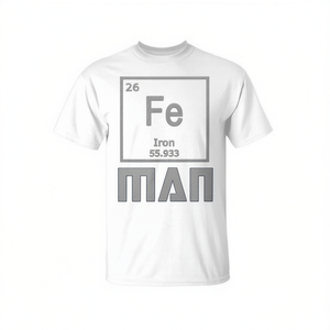Camiseta Fe Man con tabla periódica para hombre adulto, cuello redondo, manga corta, tema científico, serigrafiada - Product Image 2