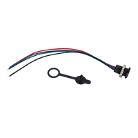 Connecteur femelle de type C Jinbeili pour montage sur panneau, avec écrou M11, câble d'alimentation, modèle USB-20C-F-02HL02-4