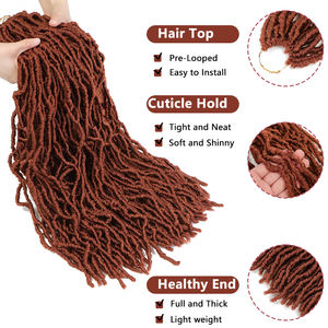 Tresses de cheveux en crochet blond naturel 14 18 24 pouces pour femmes Déesse <span class=keywords><strong>Nu</strong></span> Locs Locs souples Faux locs synthétiques Extensions de cheveux au crochet - Product Image 3