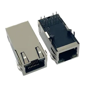 100/1000 Base-T PoE RJ45 Modular Jack pcb jack 10pin rj45 female connector led 8P8C 5G 10G ethernet rj45 Connector Network plug