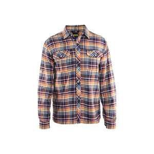 BLAKLADER - 329911378954XS Camisa de franela con patrón de tablero de ajedrez Azul marino/naranja-EAN 7330509479988 CAMISAS DE TRABAJO - Product Image 1