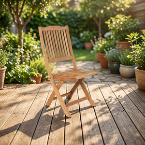 Modern Outdoor Solid Teak <b>Foldable</b> Waterproof Dining Chair with Adjustable Features for Home Bar Apartment Villa Park Use - Product Image 2