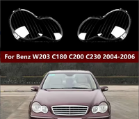 Couverture de phare avant transparente pour Mercedes-Benz W203 Classe C 04-06, coque de phare avant pour C180/C200/C230 (standard)