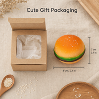 Jouet Squishy Hamburger à Remontée Lente, Balle Anti-Stress Réaliste en Forme de Burger pour Enfants et Adultes, Jouet Sensoriel de Bureau
