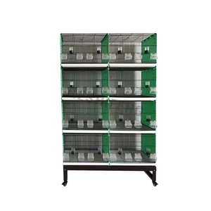 Cage à oiseaux portable d'intérieur et d'extérieur, grande et spacieuse, en métal, carrée, empilable, avec support roulant, pour perroquets et canaris - Product Image 6