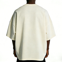 T-shirts surdimensionnés pour hommes, logo imprimé personnalisé, épaules tombantes, col rond côtelé, streetwear, t-shirt 100% coton, t-shirt de luxe pour hommes