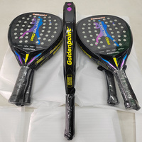 Raquette de padel professionnelle de qualité supérieure, en fibre de carbone, 38 mm, 360 g, rouge et noire, fournie par l'usine