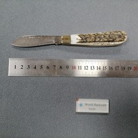 Couteau pliant AH4R2 avec manche en os naturel ou en bois de cerf, couteau de poche vintage à lames multiples en acier, couteau de camping EDC