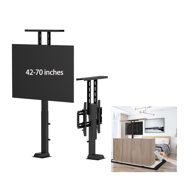 42-70 Inch Electric Tv Cabinet Lifter Tv Lift Stand With Automatic Height Adjustment Lcd Monitor Lift Motorized Tv Lift