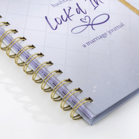 Agenda 2026-2027 A5 personnalisable avec couverture en lin/PP, reliure spirale, piqûre à cheval et coffret cadeau pour journal de mariage