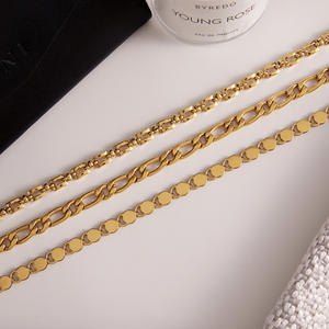 สร้อยคอสแตนเลสสตีลแบบฟิกาโร่ขนาด 6 มม. สร้อยคอแบบหนาสำหรับใส่ซ้อนกัน กันน้ำ - Product Image 3