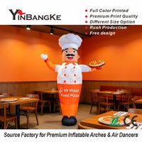 Balon Koki Inflatable Komersial, Boneka Tiup Kartun Custom, Penari Udara untuk Dekorasi Promosi Restoran Cepat Saji