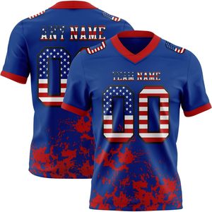 Maillot de football américain personnalisé unisexe à col en V, sublimé, anti-humidité, 360 grammes, nom de l'équipe, n'importe quel nom 00 - Product Image 1