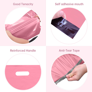 Bolsas de correo de polietileno impermeables de mensajería reciclables coloridas industriales con asa para entrega - Product Image 4