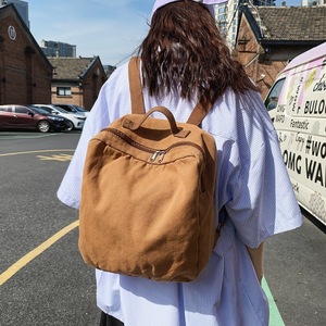 2024 retour à l'école <span class=keywords><strong>Campus</strong></span> sac à dos Simple toile femmes carré sac à dos grande capacité sac à dos quotidien - Product Image 1
