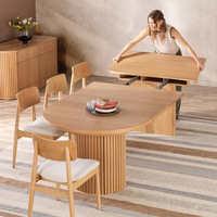 Table à manger rectangulaire moderne de luxe, extensible et pliable, en bois massif, pour 4-8-10-12-14 personnes, durable, écologique, pour la maison et l'hôtel