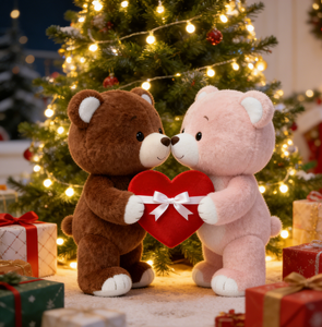 Ours en peluche en forme de cœur pour couple, animaux en peluche doux pour mariage, Saint-Valentin - Product Image 3