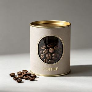 Custom Food Grade Biodegradable Coffee Paper Can Moisture Proof Round Paper Tube with <b>Window</b> for Coffee Bean Packaging - Product Image 2