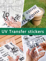 Autocollant en vinyle de marque personnalisée avec protection UV, logo découpé à la taille, fenêtre en verre de voiture, boîte à gâteau cosmétique, décalcomanie, étiquettes d'emballage de transfert UV