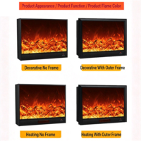 Insert de cheminée électrique intelligent à commande vocale et télécommande avec flammes LED réalistes, chauffage décoratif intégré pour salon