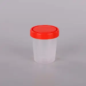 Медицинский навальный пакет контейнер пластиковый образец коллекция чашка 60 мл Градуированный одноразовые antileak образец контейнер для мочи с