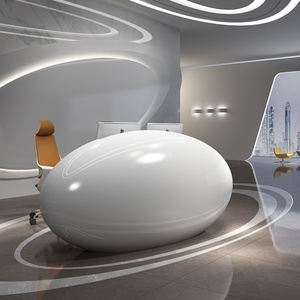 Luxury Lighting Beauty Salon <b>Reception</b> Desk Minimalist White Spa <b>Reception</b> Desk for Retail Store - Product Image 4