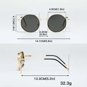 Gafas de Sol Redondas de Metal Estilo Steampunk Vintage 2025 con Logotipo Personalizado para Hombre y Mujer, Protección UV400 - Product Image 6