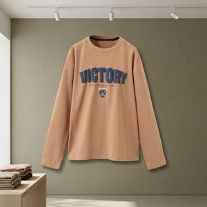 เสื้อยืดเด็กแขนยาวผ้าฝ้ายพิมพ์ลายโลโก้ 3 มิติ พิมพ์ลายสกรีนตามสั่ง ระบายอากาศได้ดี ซับเหงื่อ ป้องกันแบคทีเรีย - Product Image 3