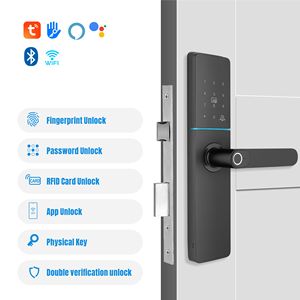 Serratura Elettronica Intelligente per Porte in Legno, Compatibile con App Tuya, Impermeabile IP65, con Sblocco Tramite Impronta Digitale, per Europa, <span class=keywords><strong>Turchia</strong></span> e Russia - Product Image 2