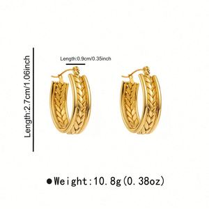Vintage Gold Color Minimalist Round <b>Stud</b> <b>Earrings</b> Women's Fashion Fine Jewelry for Party Stainless Steel Causal Styling - Product Image 3
