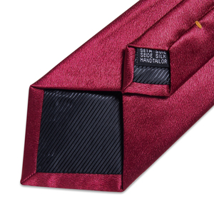 <strong>Red</strong> Purple Yellow Solid Satin Silk Casual Jacquard <strong>Ties</strong> Men Wedding Party Prom Suits Accessories 8cm Necktie Handkerchief - Product Image 6