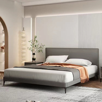 Canapé-lit double en cuir avec cadre en bois de pin, taille King/Queen, ensemble de meubles de chambre à coucher modernes et luxueux, vente en gros à prix abordable