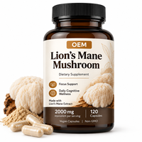 Capsules de Crinière de Lion Pratiques pour la Concentration et le Bien-être Cognitif Quotidien des Adultes – Vente en Gros OEM, Marque Privée, Approvisionnement