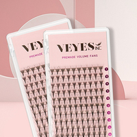 Cils faux 5D faits main, bouquets de volume préfabriqués, double boucle chauffée, longueur 7-25mm, base longue naturelle, finition mate, en vrac, véganes