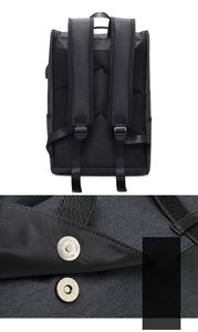 Sac à dos unisexe personnalisé à grande capacité, sac à dos d'université de couleur unie gris personnalisé pour garçon, sac à dos pour homme - Product Image 6