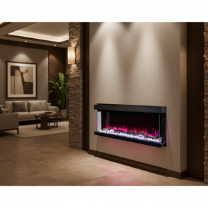 <span class=keywords><strong>Chimenea</strong></span> Eléctrica de Pared de Vidrio Completo de 36/50/72/80 Pulgadas con Llama Realista, Control Remoto/App, 1500W, Clase de Eficiencia Energética - Product Image 1