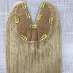 ท็อปเปอร์ผมแท้แบบวีเชฟ <span class=keywords><strong>ทรง</strong></span>สวิสลีซ สำหรับผู้หญิง สีอ่อน - Product Image 2