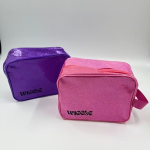 Borsa per Cosmetici Personalizzabile con Logo, <span class=keywords><strong>Viola</strong></span> Rosa Blu, da Viaggio con Manico, in PVC Glitterato, con Cerniera - Product Image 2