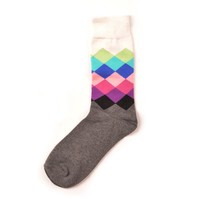 SOXTOWN Vente en gros Design classique pas cher personnalisé tricot équipage coloré tenue décontractée hommes d'affaires coton Argyle robe chaussettes