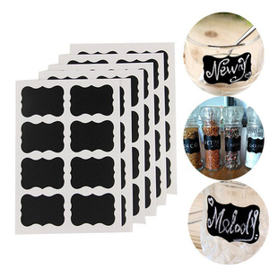 Venta al por mayor barato negro impermeable reutilizable PVC pizarra pegatinas para especias tarro botellas troquelado en forma de pizarra etiquetas adhesivas - Product Image 1