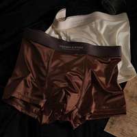 Caleçons Boxers Homme en Soie Glacée Sans Coutures, Antibactériens, Respirants, Taille Mi-Haute, Séchage Rapide, Ultra Doux, Grandes Tailles, OEM