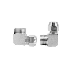 Raccords de tuyauterie en acier inoxydable, connecteur coudé fileté à angle droit de 90 degrés pour systèmes pneumatiques - Product Image 1