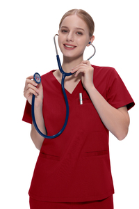 2025 alta calidad nuevo estilo cuello en V recto moda transpirable TRS Medial enfermera Scrub uniformes conjuntos Hospital venta al por mayor - Product Image 3