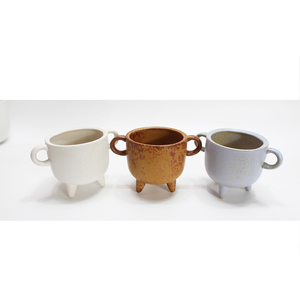 Maceta de 3 <span class=keywords><strong>pies</strong></span> de estilo americano personalizada, maceta suculenta de flores de cerámica pequeña divertida Simple - Product Image 1