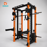 Machine Smith multifonctionnelle tout-en-un avec rack de musculation et crossover de câbles, équipement de fitness pour squats et développés couchés, capacité de charge 500 kg
