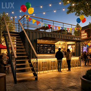 LUX China Hot Selling Shipping Containers Restaurant Kitchen Container Pub Bar Kiosk <b>Float</b> 40ft Container Restaurant Bar - Product Image 2
